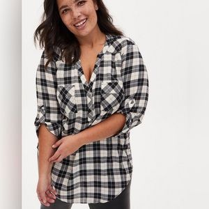 NWT Torrid Harper Plaid Tunic Blouse sz 1